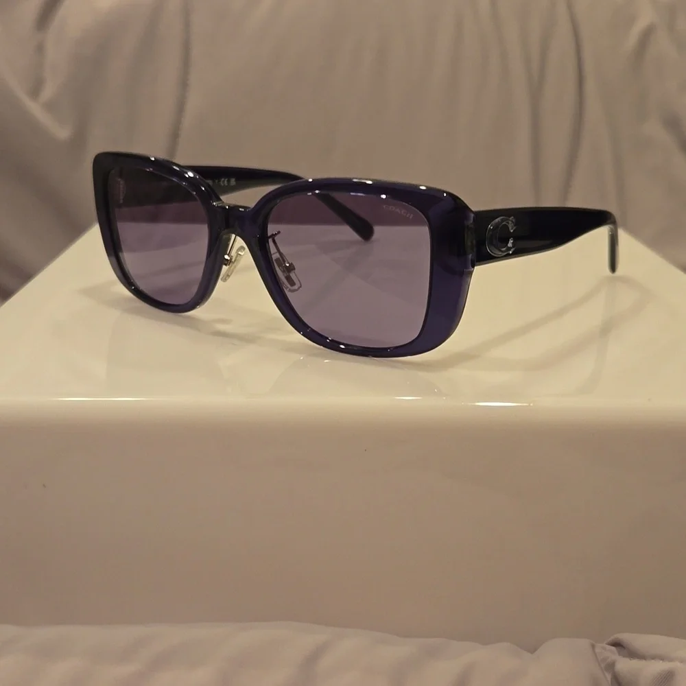 Coach Blue Transparent Sunglasses brand new in case - Picture 2 of 14